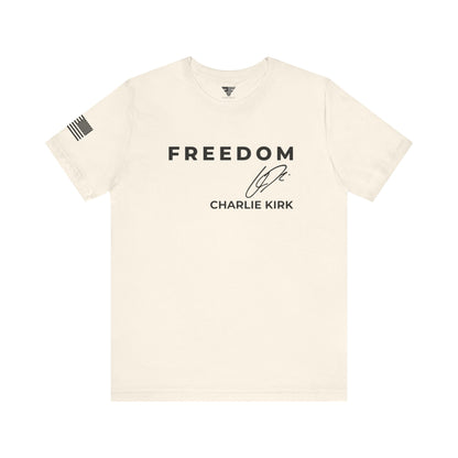 Premium Charlie Kirk Signature T-Shirt – Unisex Patriotic Freedom T-Shirt Turning Point USA
