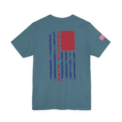 Charlie Kirk American Flag T-Shirt – Unisex Patriotic Freedom Shirt for Conservatives & TPUSA Supporters