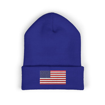 American Flag Beanie – Embroidered Patriotic Knit Hat