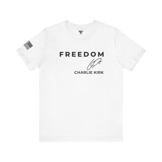 Premium Charlie Kirk Signature T-Shirt – Unisex Patriotic Freedom T-Shirt Turning Point USA