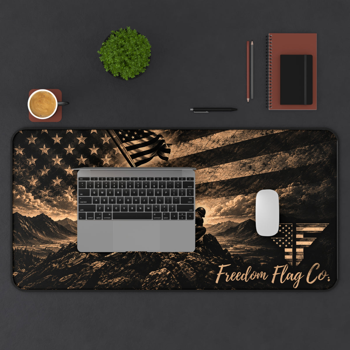 The Price of Freedom™ Desk Mat – Patriotic American Flag Mouse Pad | 12" x 22"