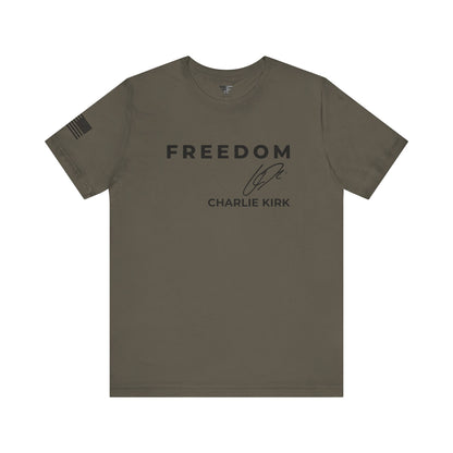 Premium Charlie Kirk Signature T-Shirt – Unisex Patriotic Freedom T-Shirt Turning Point USA