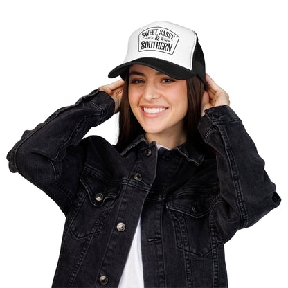Sweet Sassy & Southern Foam Trucker Hat – Country Girl Snapback Cap with Mesh Back