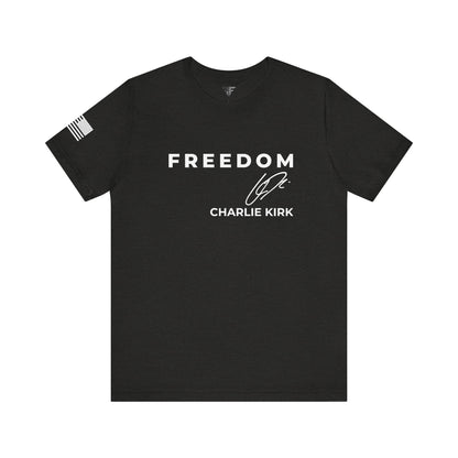 Premium Charlie Kirk Signature T-Shirt – Unisex Patriotic Freedom T-Shirt Turning Point USA