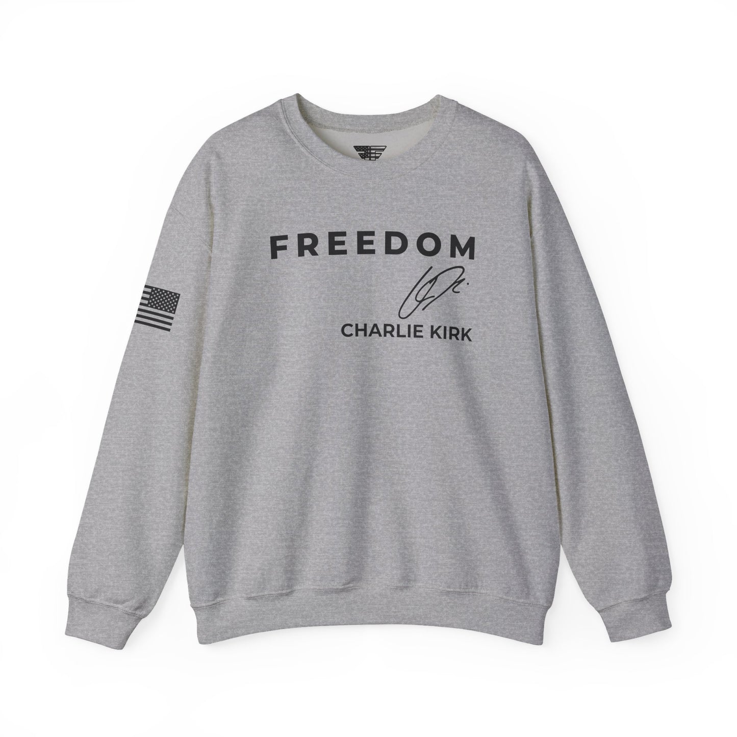 Charlie Kirk Signature Sweatshirt – Unisex Patriotic Freedom Crewneck Turning Point USA