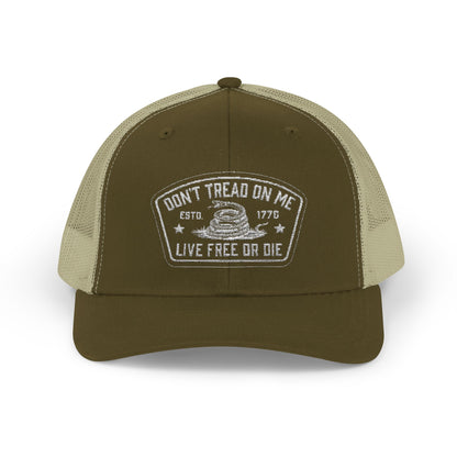 Live Free or Die Trucker Hat – Patriotic Snapback Mesh Cap