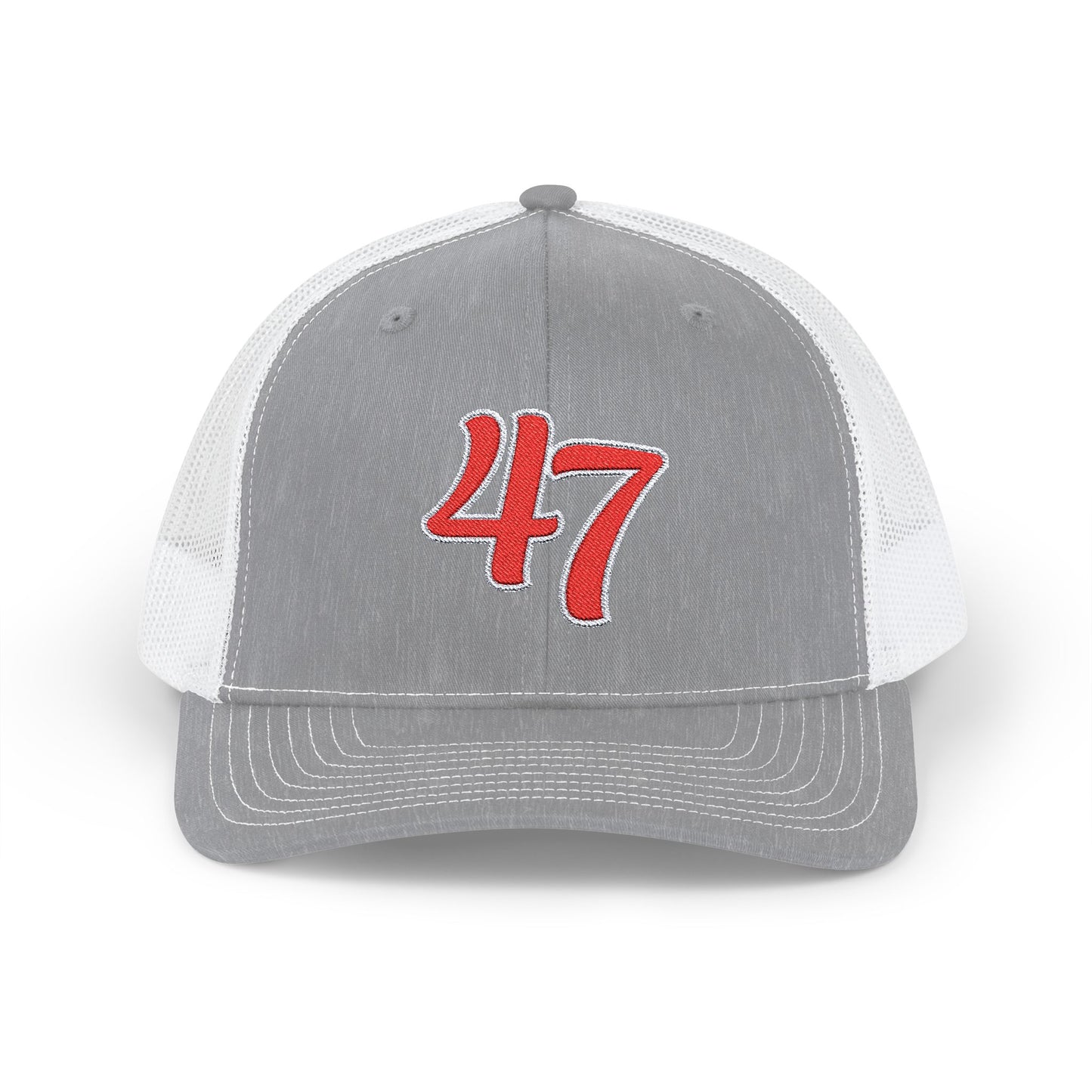 Grey and White - 47th President Snapback Trucker Cap – Patriotic Mesh Hat