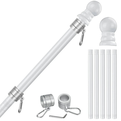 6FT stainless steel flagpole rotating ring detail