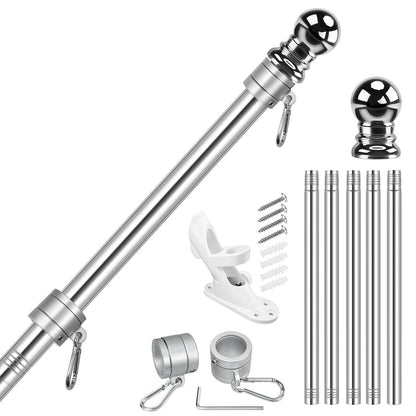 6FT Flagpole Kit | Tangle-Free Stainless Steel Flag Pole