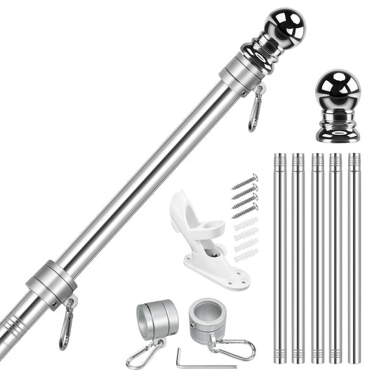 6FT Flagpole Kit | Tangle-Free Stainless Steel Flag Pole