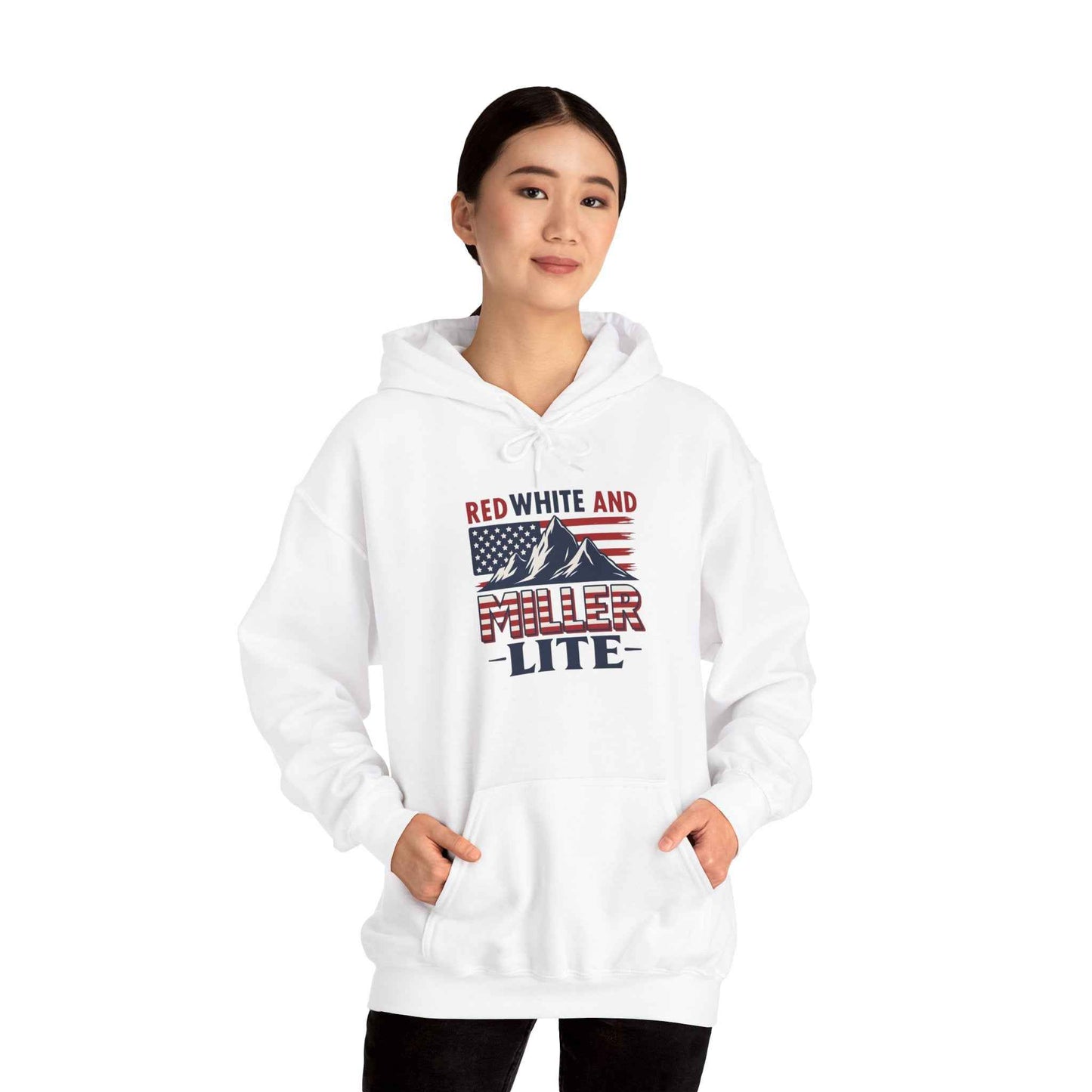 Red, White & Miller Lite Hoodie – Patriotic Beer Hoodie