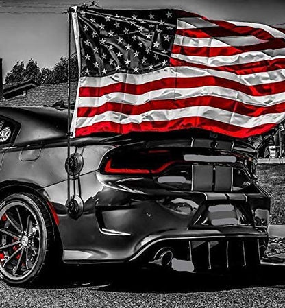 55” Vehicle Flag Pole Kit – Universal Mount Flagpole for Cars, Trucks &amp; SUVs | No-Drill, High-Speed Flag Mount System