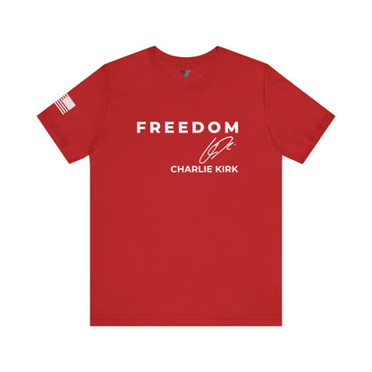 Premium Charlie Kirk Signature T-Shirt – Unisex Patriotic Freedom T-Shirt Turning Point USA