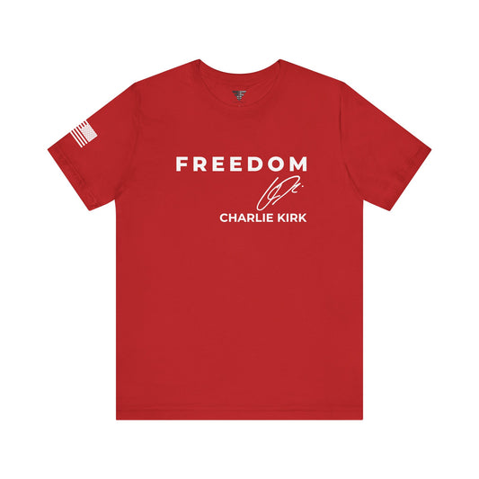 Premium Charlie Kirk Signature T-Shirt – Unisex Patriotic Freedom T-Shirt Turning Point USA