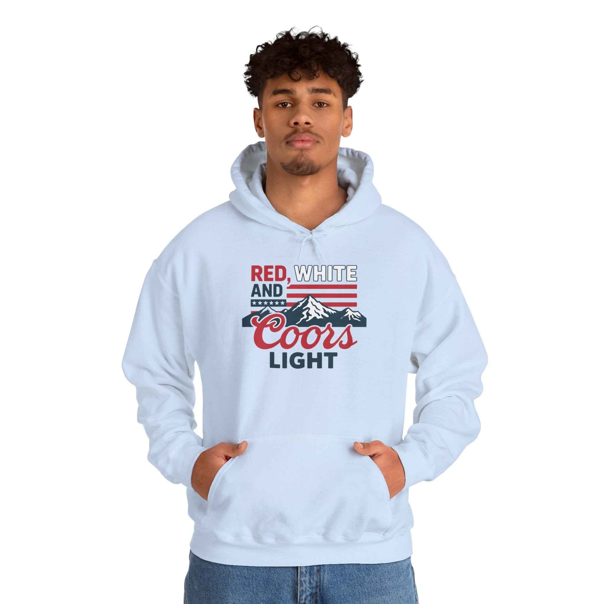 Red, White & Coors Light Hoodie – Patriotic Beer Hoodie