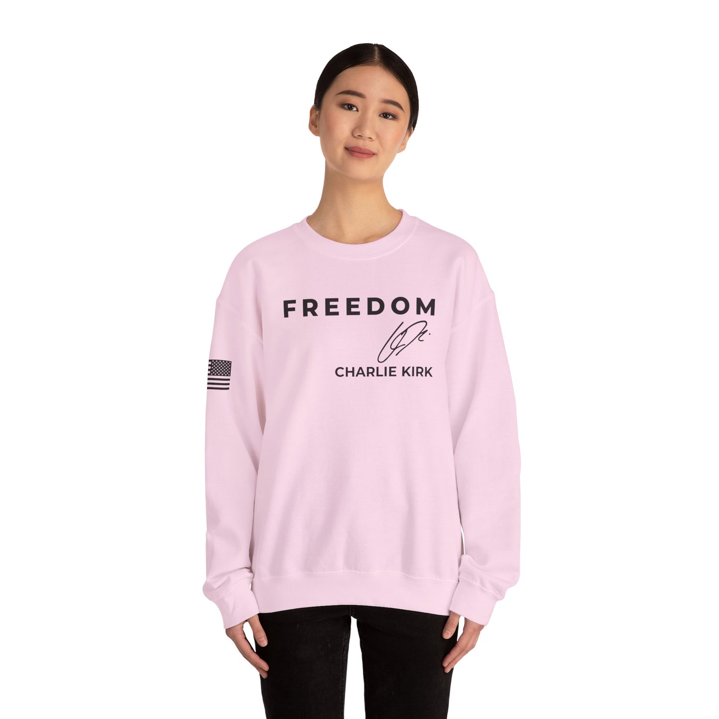Charlie Kirk Signature Sweatshirt – Unisex Patriotic Freedom Crewneck Turning Point USA