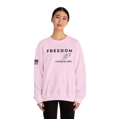 Charlie Kirk Signature Sweatshirt – Unisex Patriotic Freedom Crewneck Turning Point USA