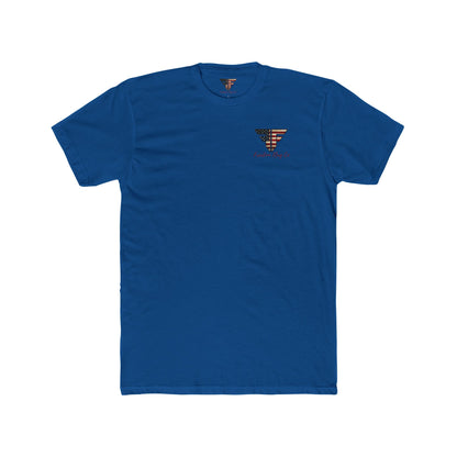 Freedom Loaded distressed Stars and Stripes crew tee product mockup