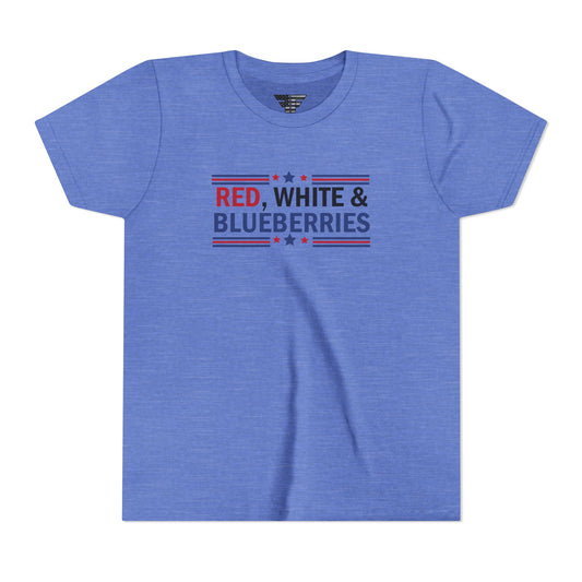 Red, White, and Blueberries Charlie Kirk Youth T-Shirt – Patriotic Memorial Tee