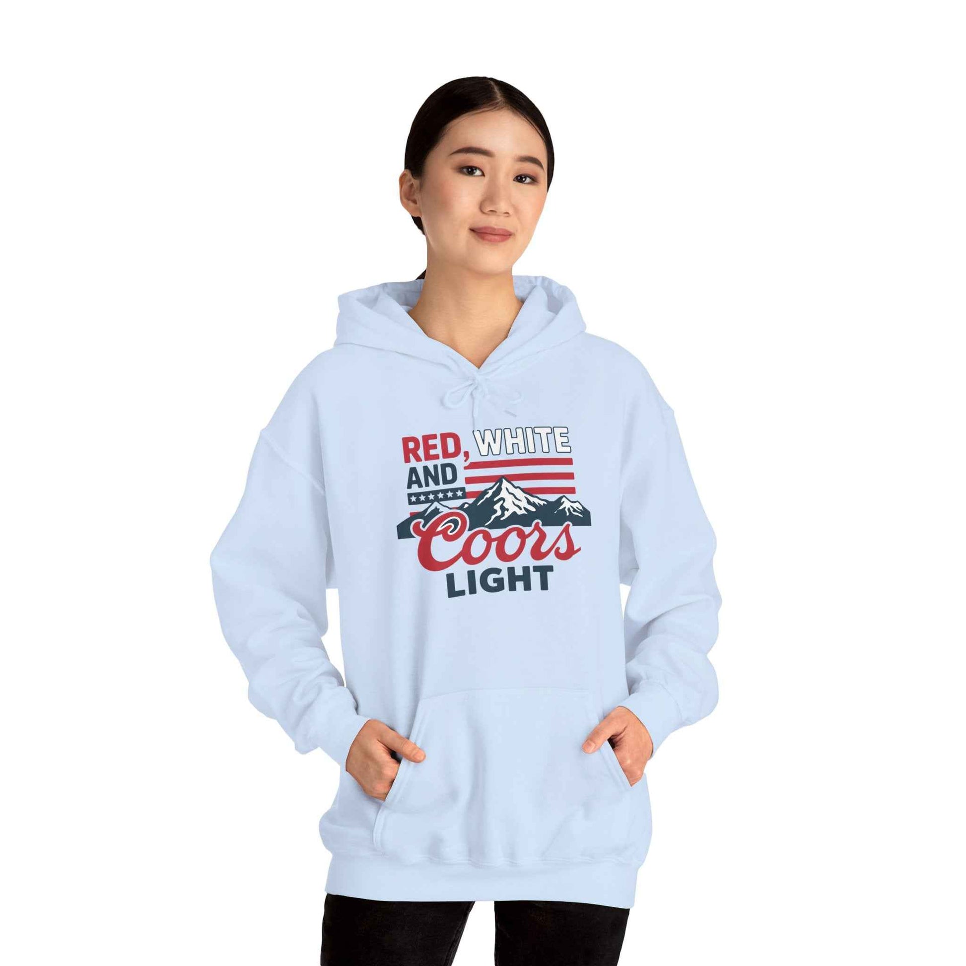 Red, White & Coors Light Hoodie – Patriotic Beer Hoodie