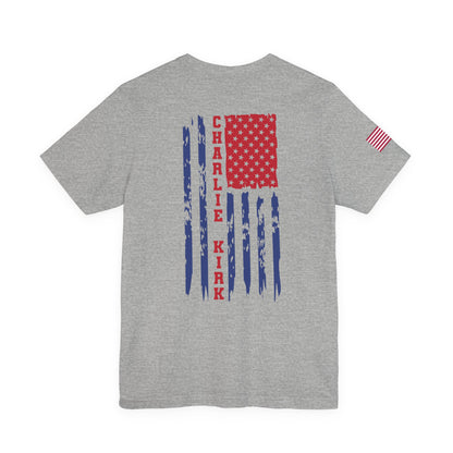 Charlie Kirk American Flag T-Shirt – Unisex Patriotic Freedom Shirt for Conservatives & TPUSA Supporters