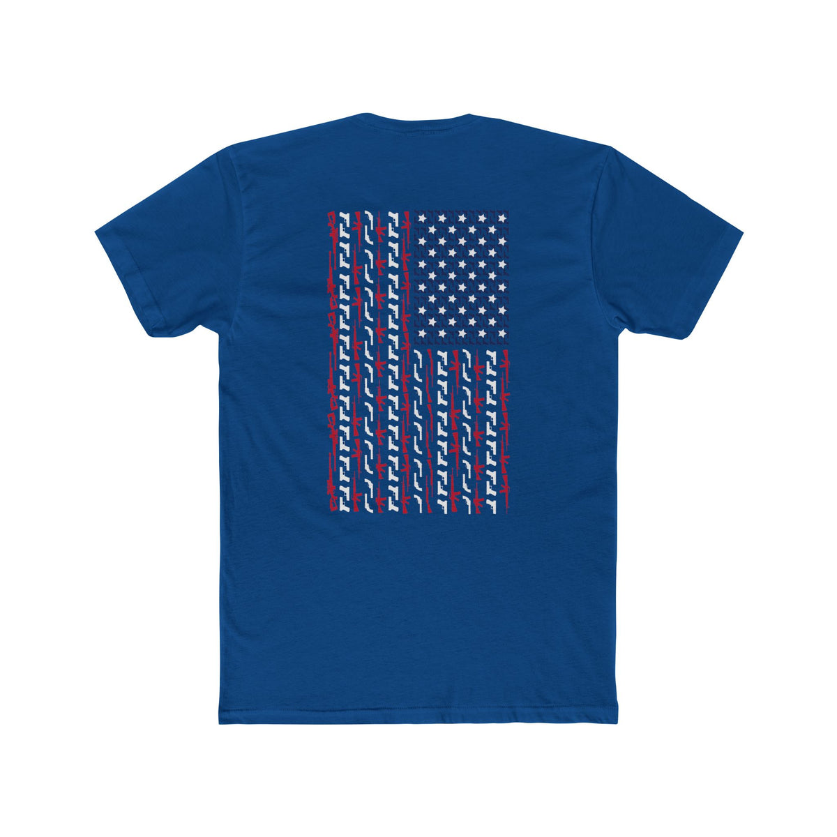 Freedom Loaded distressed Stars and Stripes crew tee product mockup