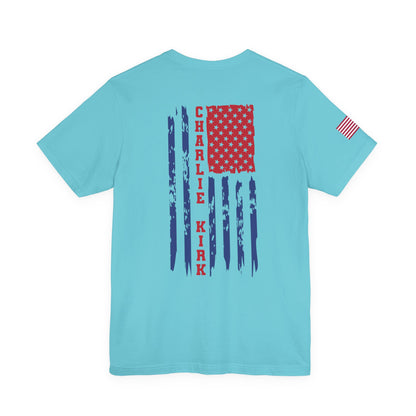 Charlie Kirk American Flag T-Shirt – Unisex Patriotic Freedom Shirt for Conservatives & TPUSA Supporters