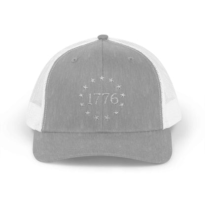 1776 Embroidered Trucker Hat – Patriotic Betsy Ross Stars Snapback Cap
