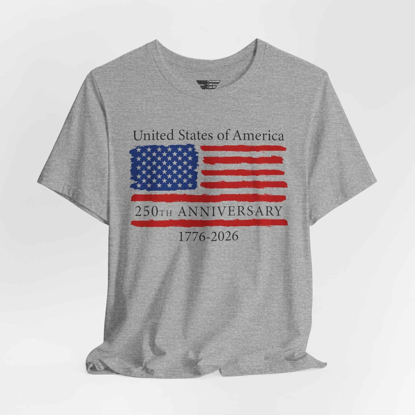 250th Anniversary USA Flag T-Shirt (1776–2026) – Made in USA Patriotic American Shirt