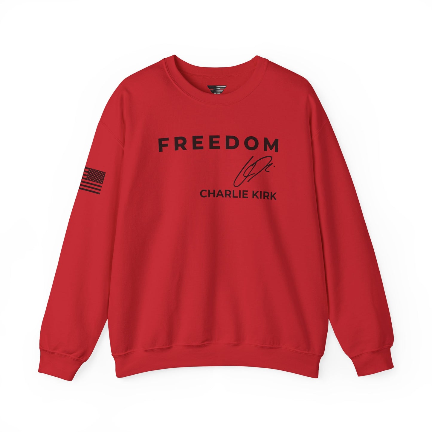 Charlie Kirk Signature Sweatshirt – Unisex Patriotic Freedom Crewneck Turning Point USA