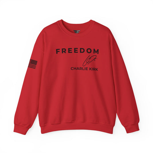 Charlie Kirk Signature Sweatshirt – Unisex Patriotic Freedom Crewneck Turning Point USA
