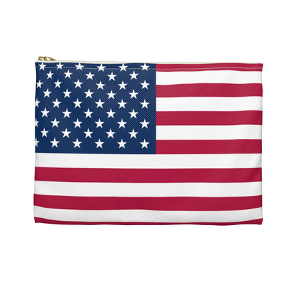 USA Flag Accessory Pouch – Patriotic Makeup Bag, Travel Organizer