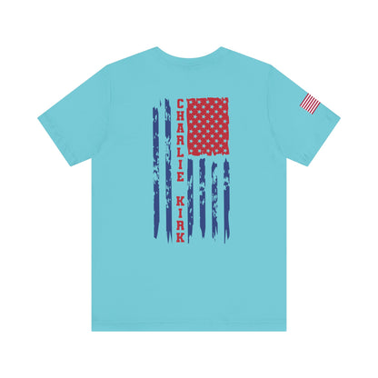 Charlie Kirk American Flag T-Shirt – Unisex Patriotic Freedom Shirt for Conservatives & TPUSA Supporters