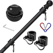 6FT Stainless Steel Flagpole - Tangle-Free Outdoor Flagpole Kit Without Bracket