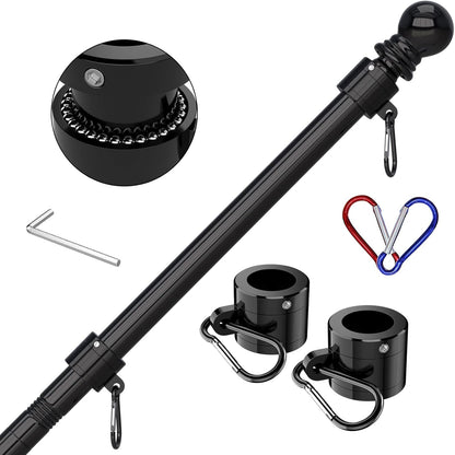 6FT Black Stainless Steel Flag Pole – Tangle-Free, Outdoor Flagpole Kit (No Bracket) - Freedom Flag Co.