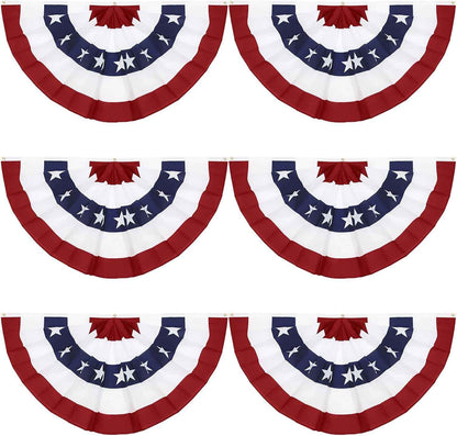 American Pleated Fan Flag – Patriotic Half Fan Bunting for America 250 Celebrations