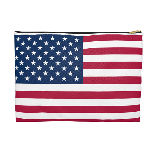 USA Flag Accessory Pouch – Patriotic Makeup Bag, Travel Organizer