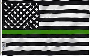 Thin Green Line Flag – 3x5 ft. (Polyester Blended Material)