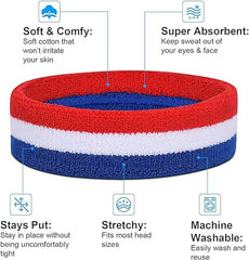 American Flag Sweat Band Headband & Wristbands Set