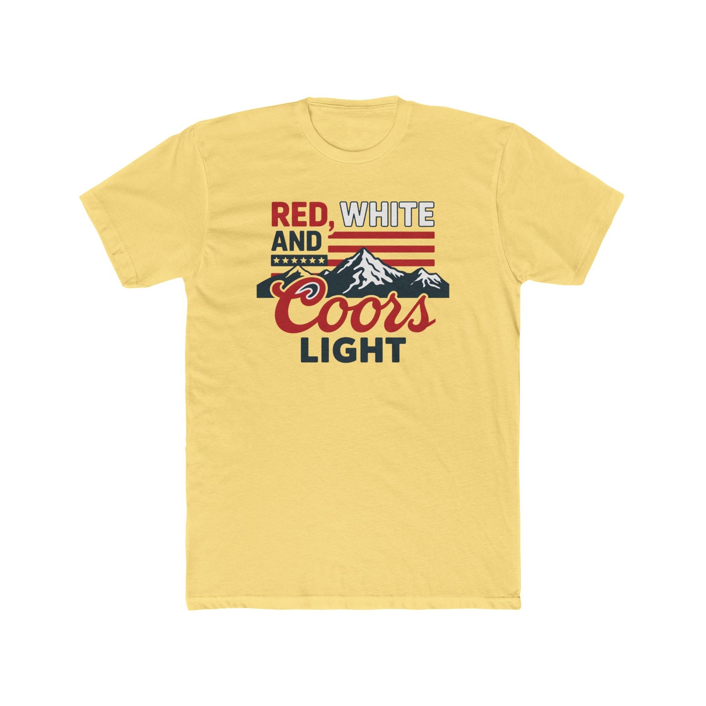 Red, White, and Coors Light Tee – Patriotic Beer Shirt for Summer Fun