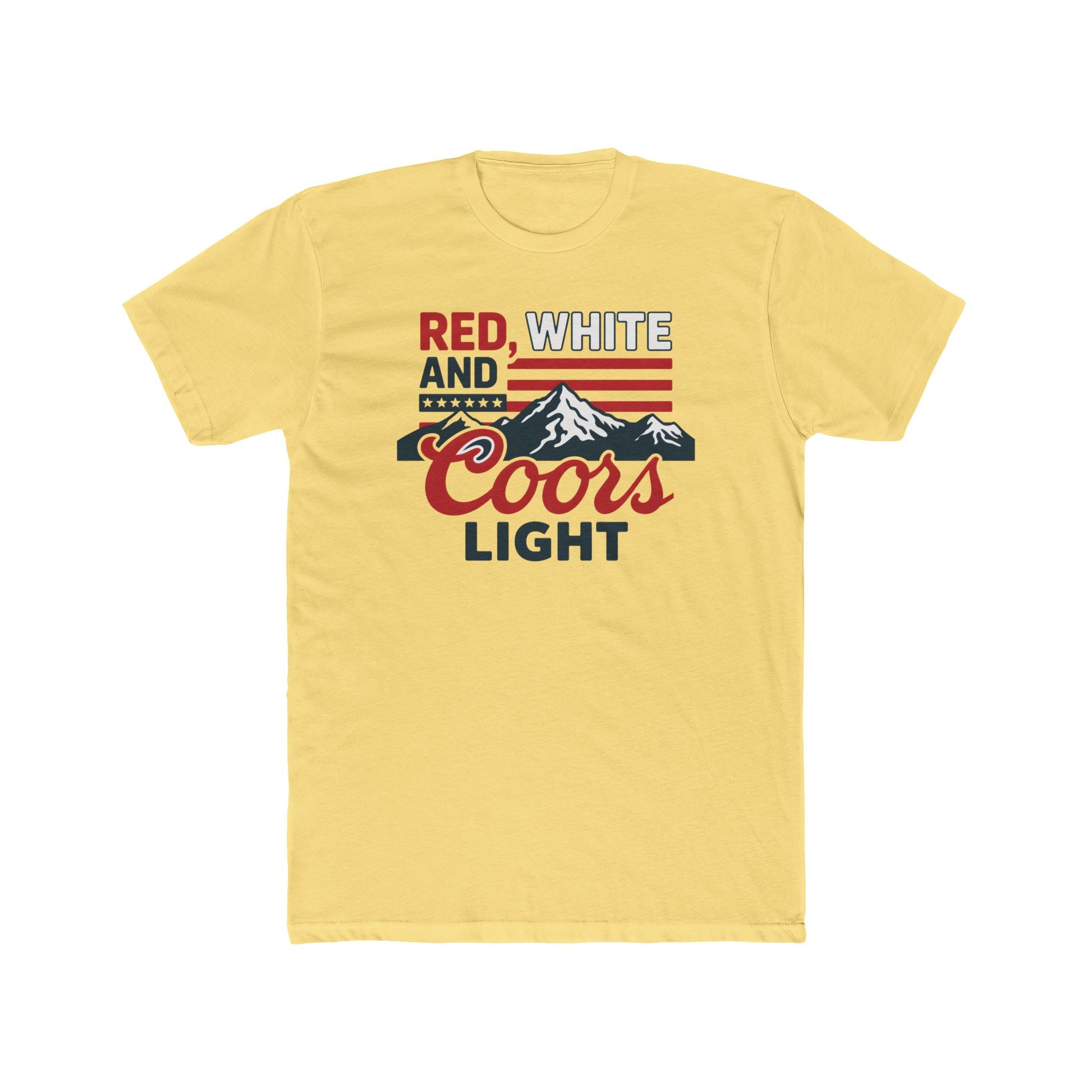 Red, White, and Coors Light Tee – Patriotic Beer Shirt for Summer Fun - Freedom Flag Co.