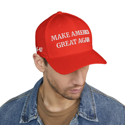 Trump 45-47 MAGA Flexfit Cap – Make America Great Again Hat - Freedom Flag Co.
