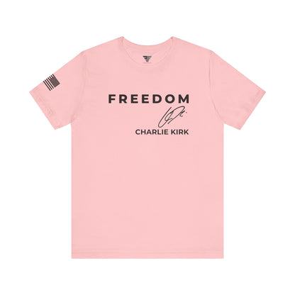 Premium Charlie Kirk Signature T-Shirt – Unisex Patriotic Freedom T-Shirt Turning Point USA