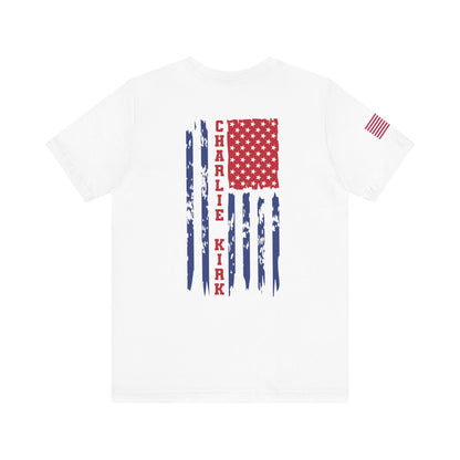 Charlie Kirk American Flag T-Shirt – Unisex Patriotic Freedom Shirt for Conservatives & TPUSA Supporters