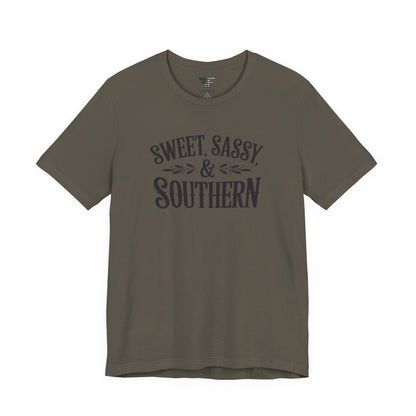 Sweet, Sassy & Southern Tee – Stylish Southern Charm Graphic T-Shirt