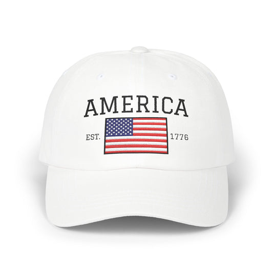 USA Dad Hat – American Flag Embroidered Cap Since 1776