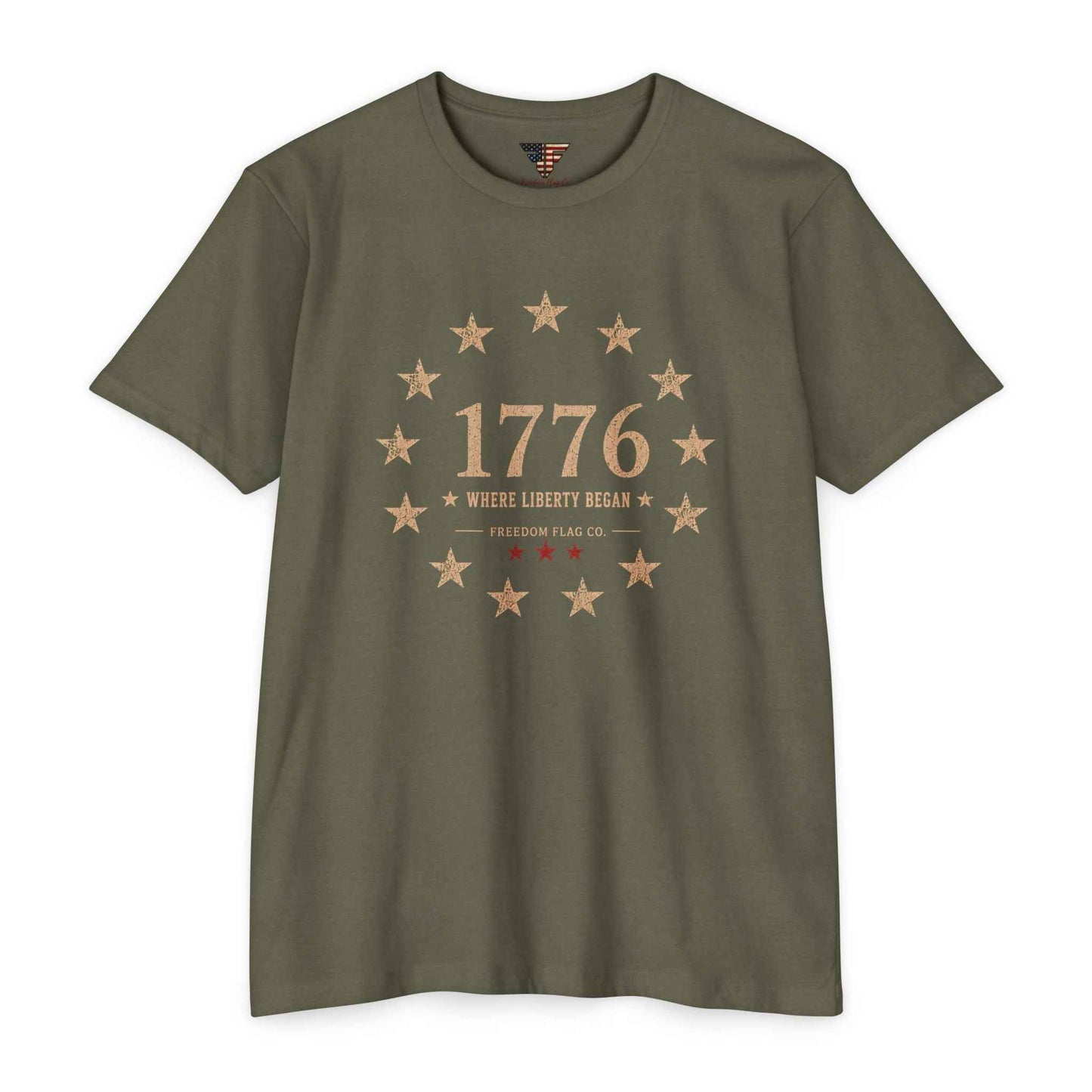 1776 Unisex Patriotic T-Shirt – Where Liberty Began Vintage America Tee | Freedom Flag Co.
