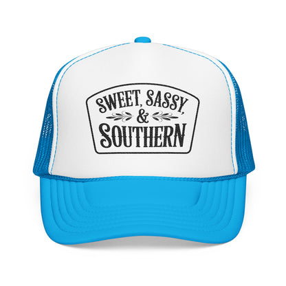 Sweet Sassy & Southern Foam Trucker Hat – Country Girl Snapback Cap with Mesh Back