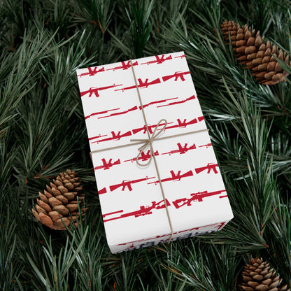 USA Flag Gun Pattern Wrapping Paper – Patriotic American Gift Wrap for Holidays & Special Occasions
