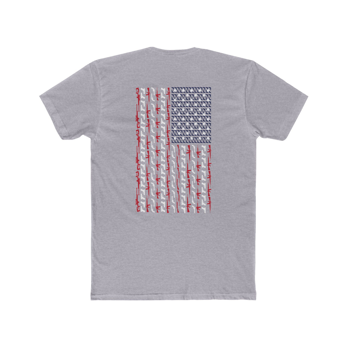 Freedom Loaded distressed Stars and Stripes crew tee product mockup